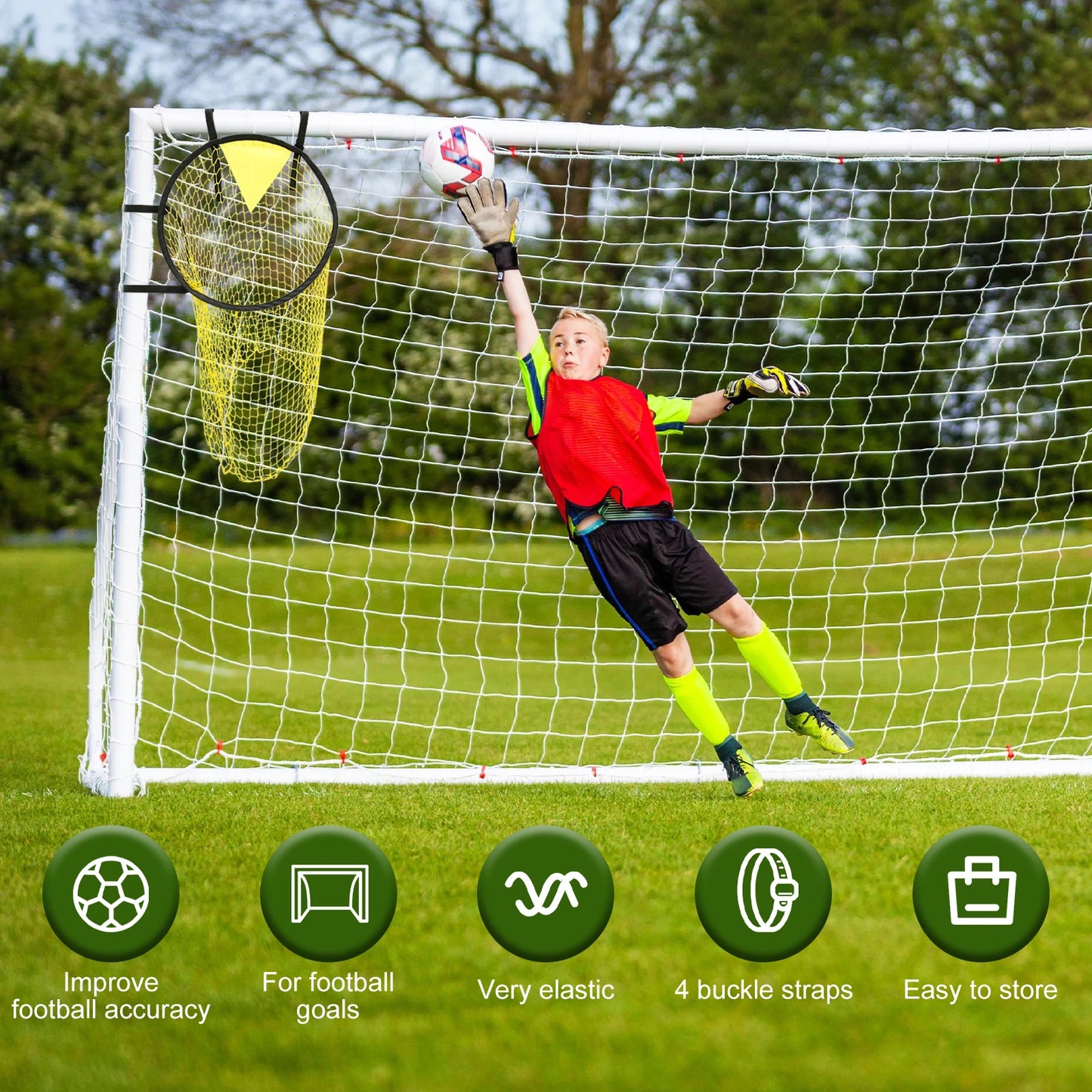 Präzises Fußballzielnetz – faltbar, robust, verstellbar, 1 Stück für besseres Training
