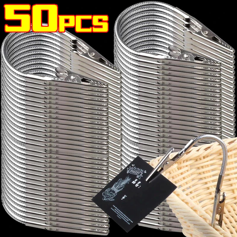50 Stück Doppelköpfige Flexible Metall Clips Edelstahl Krokodil Clips
