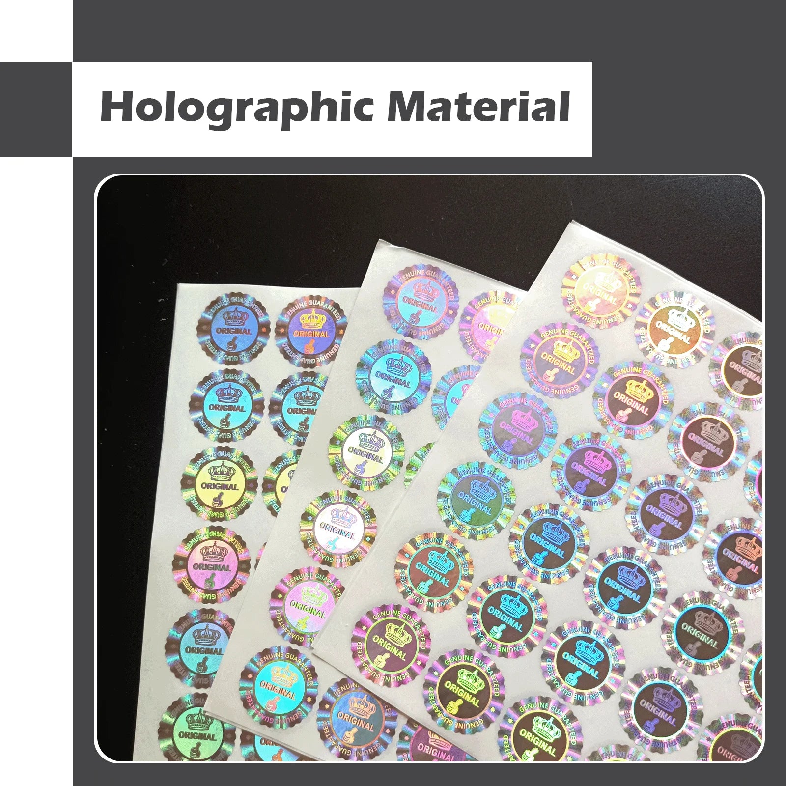 Manipulationssicherer Sicherheits Hologramm Aufkleber mit Spitzenrand