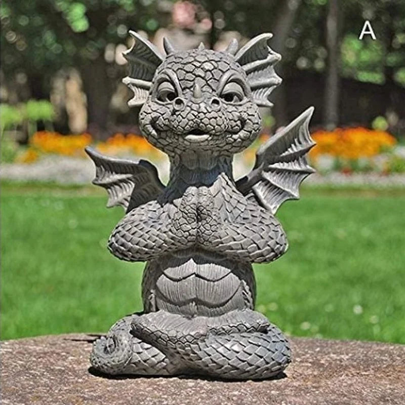 Mystische LED-Drachen Statue in Dinosaurier-Form – wetterfest - stimmungshell