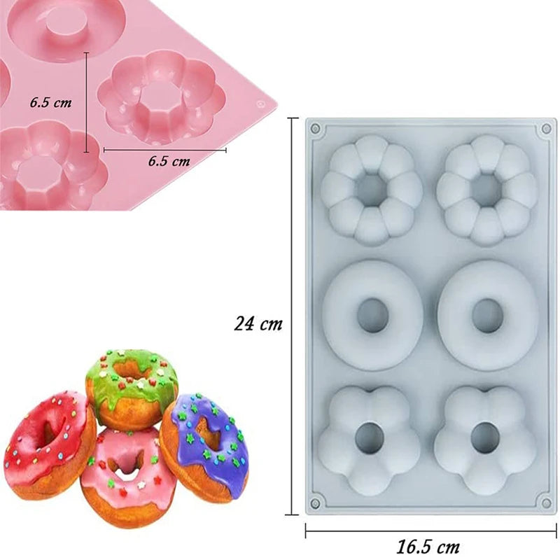 Vielseitige Silikon Backform für 6 Donuts und kreative Projekte