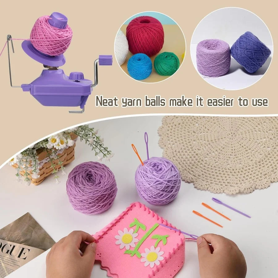Handbetriebener Garnwickler mit Garnnadeln für Strickgarn ordentlich wickeln
