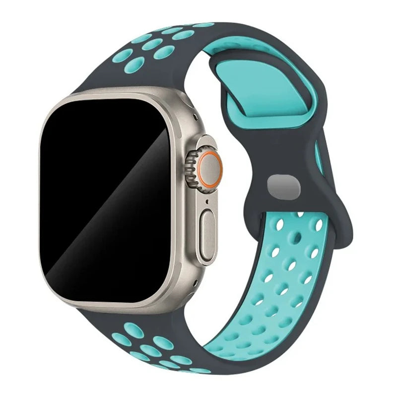 Sportliches Silikonarmband kompatibel mit Smartwatch 38-49 mm Modelle