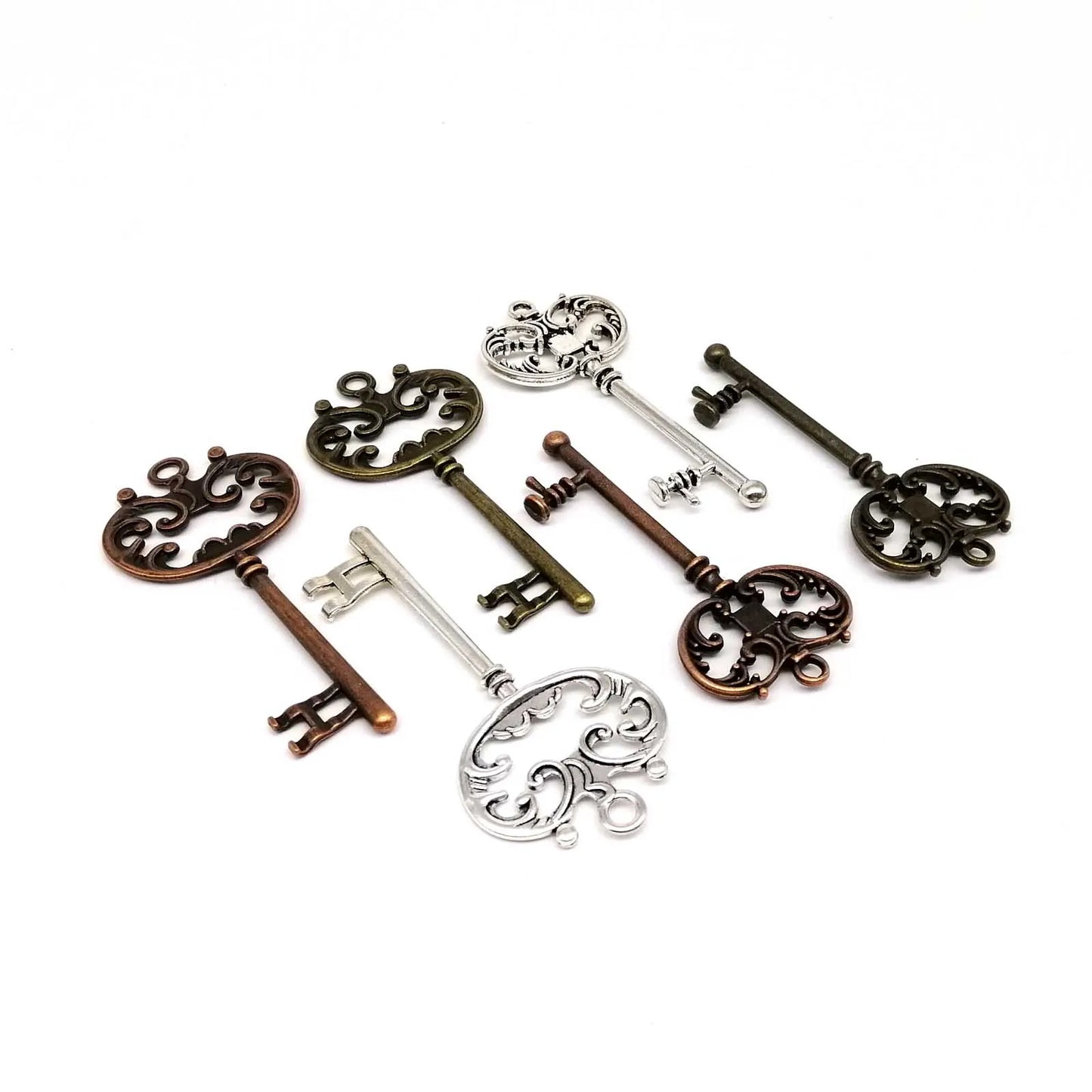 2er Set dekorative Metall-Schlüssel für Steampunk Schmuck DIY Basteln