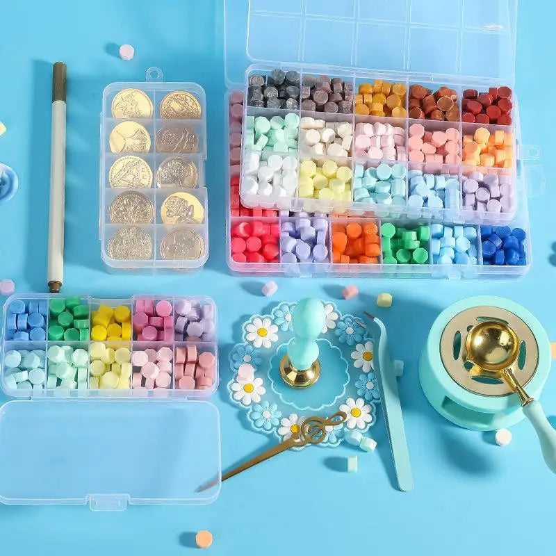 Vielseitiges Wachssiegel Stempelset aus Metall für kreative Dekoration