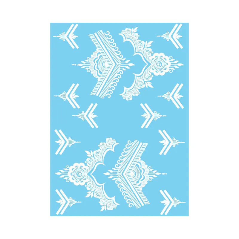 Weiße Henna Temporäre Tattoos für Frauen Hand Mehndi Party Körperkunst