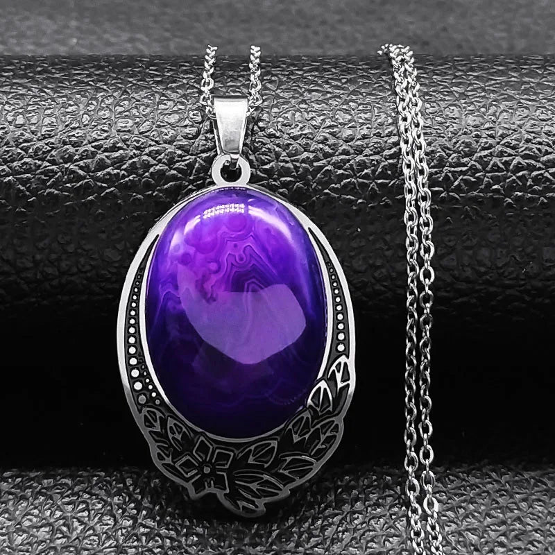 Boho Naturstein Labradorit Halskette für spirituelle Meditation