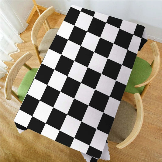 Moderner Tischschutz rechteckig mit Schachbrettmuster