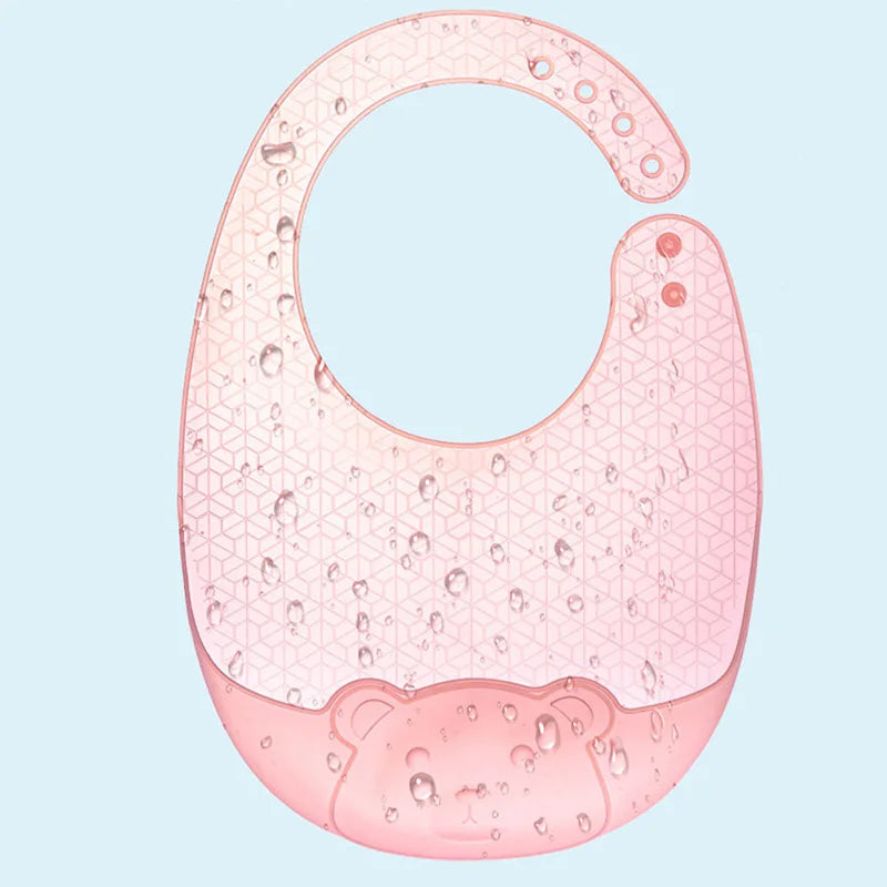 Leichtes ölbeständiges Baby-Lätzchen aus transparentem Silikon in Lebensmittelqualität