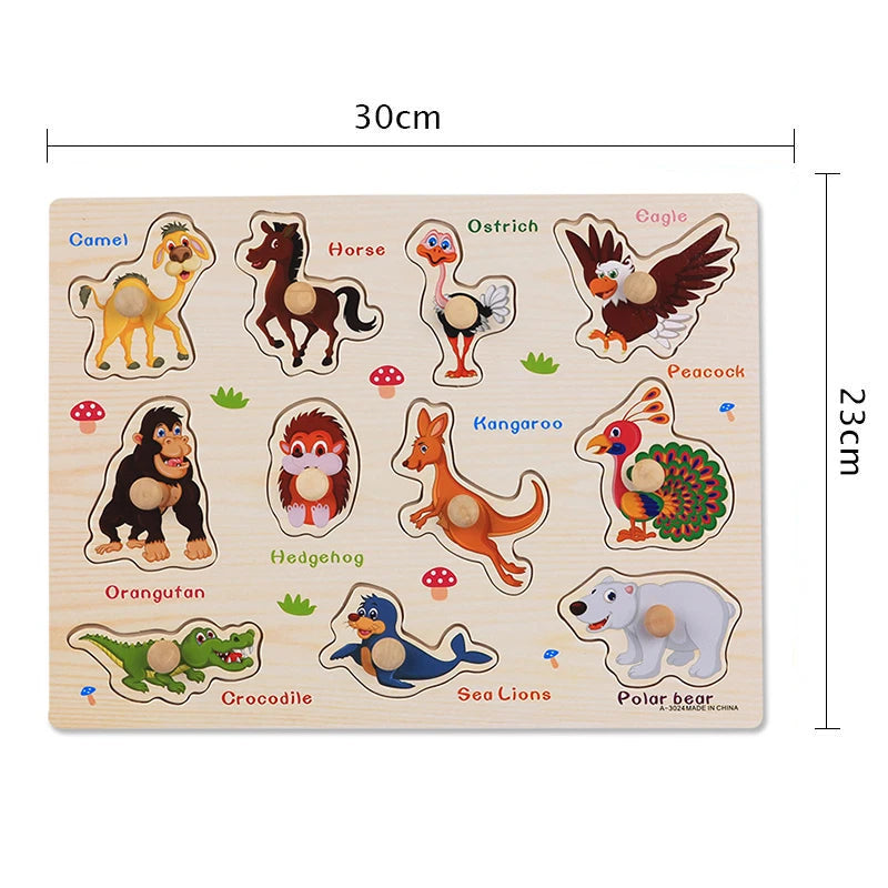 Montessori Holzpuzzle Formen Lernspielzeug für Kleinkinder