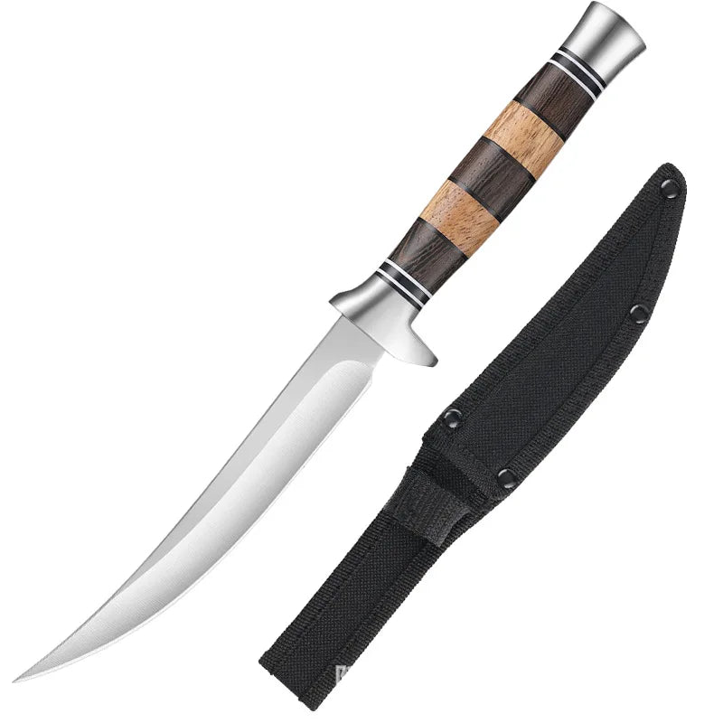 Vielseitiges Edelstahl Ausbeinmesser mit Holzgriff ideal für Küche und Grill