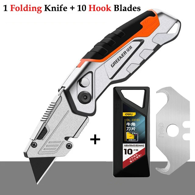 Multifunktionales Faltmesser aus Zinklegierung für präzises Schneiden