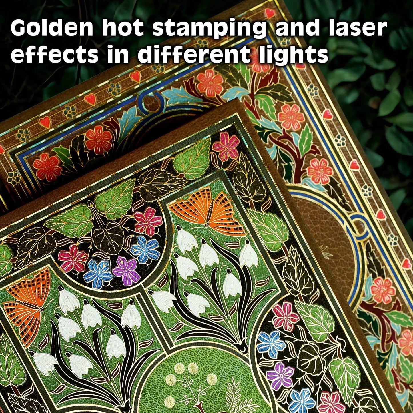 Elegantes A5 Hardcover Notizbuch mit stilvollem Blumenmotiv