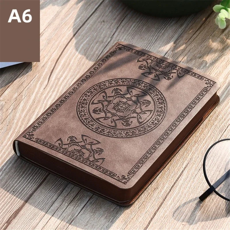 Tragbares Vintage Leder-Notizbuch mit 280 Seiten für unterwegs