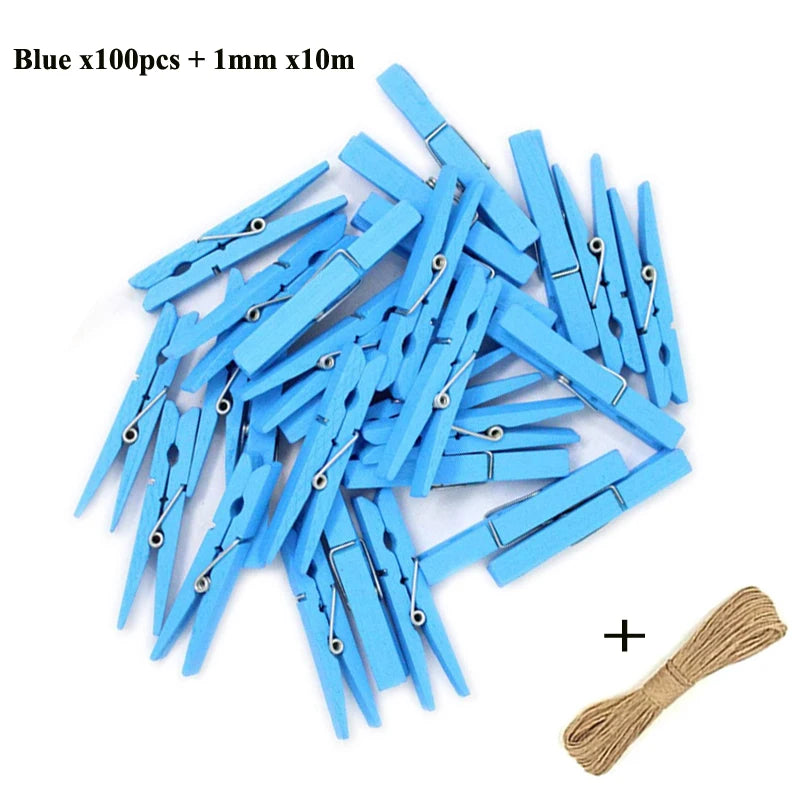 Mini 25mm Holzclips für Fotos & Deko – 50 oder 100 Stück Natur/Mix