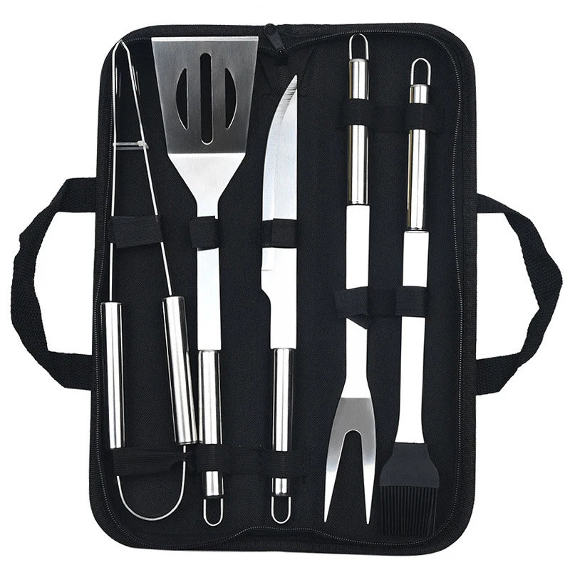 Robustes Edelstahl-Ofenset mit 9-12 Grillwerkzeugen - Tragetasche – Perfekt fürs Outdoor-Grillen