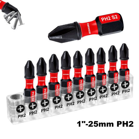 PH2 Kreuzschlitz Schlagschrauber Bit Set - Magnetisch S2 Stahl - 20+ Teile