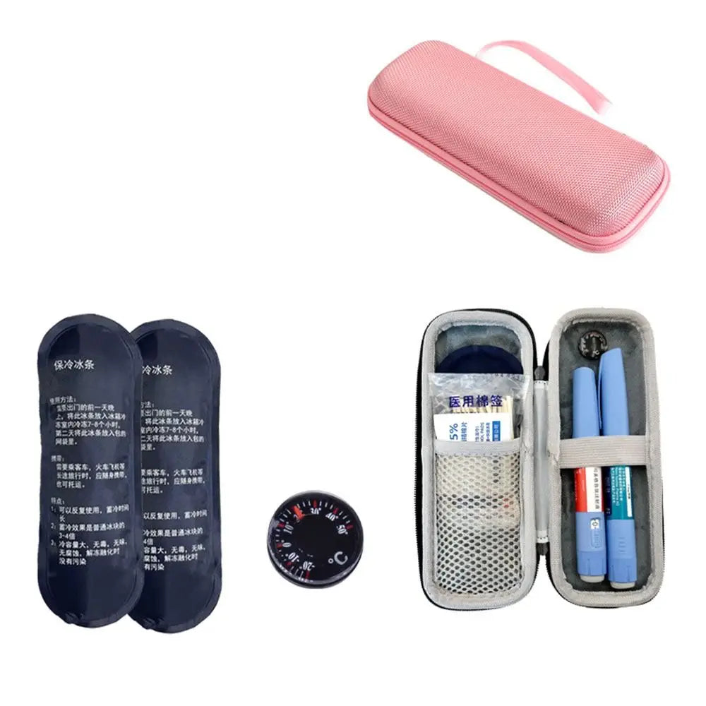 Wasserdichte Insulin-Kühltasche mit 2 Gelpacks - Gelstiftbeutel – mobiler Schutz