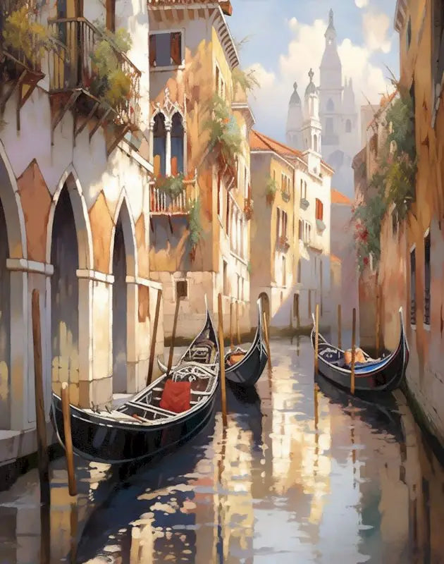 DIY Malen Nach Zahlen Stadtbild Leinwand Acrylfarben Set für Raumdekoration