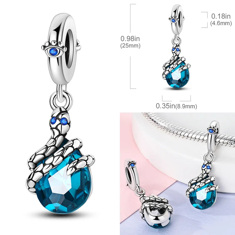 925 Sterling Silber Charm mit rosa Schmetterling - leuchtenden Glühwürmchen
