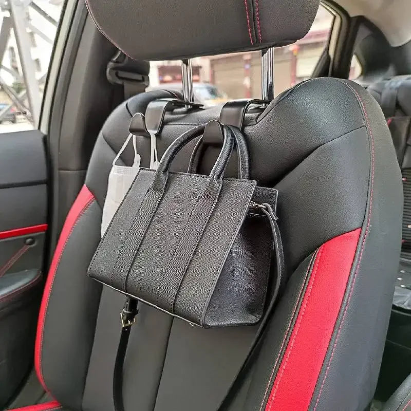 2er Set Universal Auto Kopfstütze Haken Schwarz für Tasche Kleider Organizer