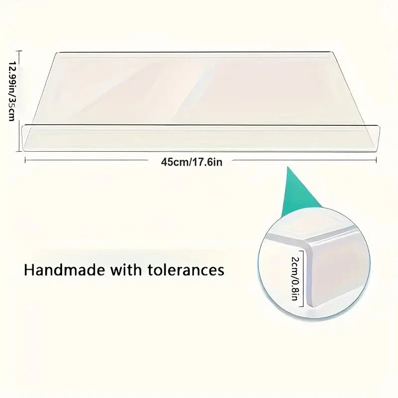 Transparentes rutschfestes Acryl Schneidebrett mit Lippe in Lebensmittelqualität