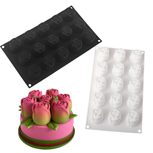 Silikon Kuchenform Rose Bud Vortex Design für Mousse und Dessert