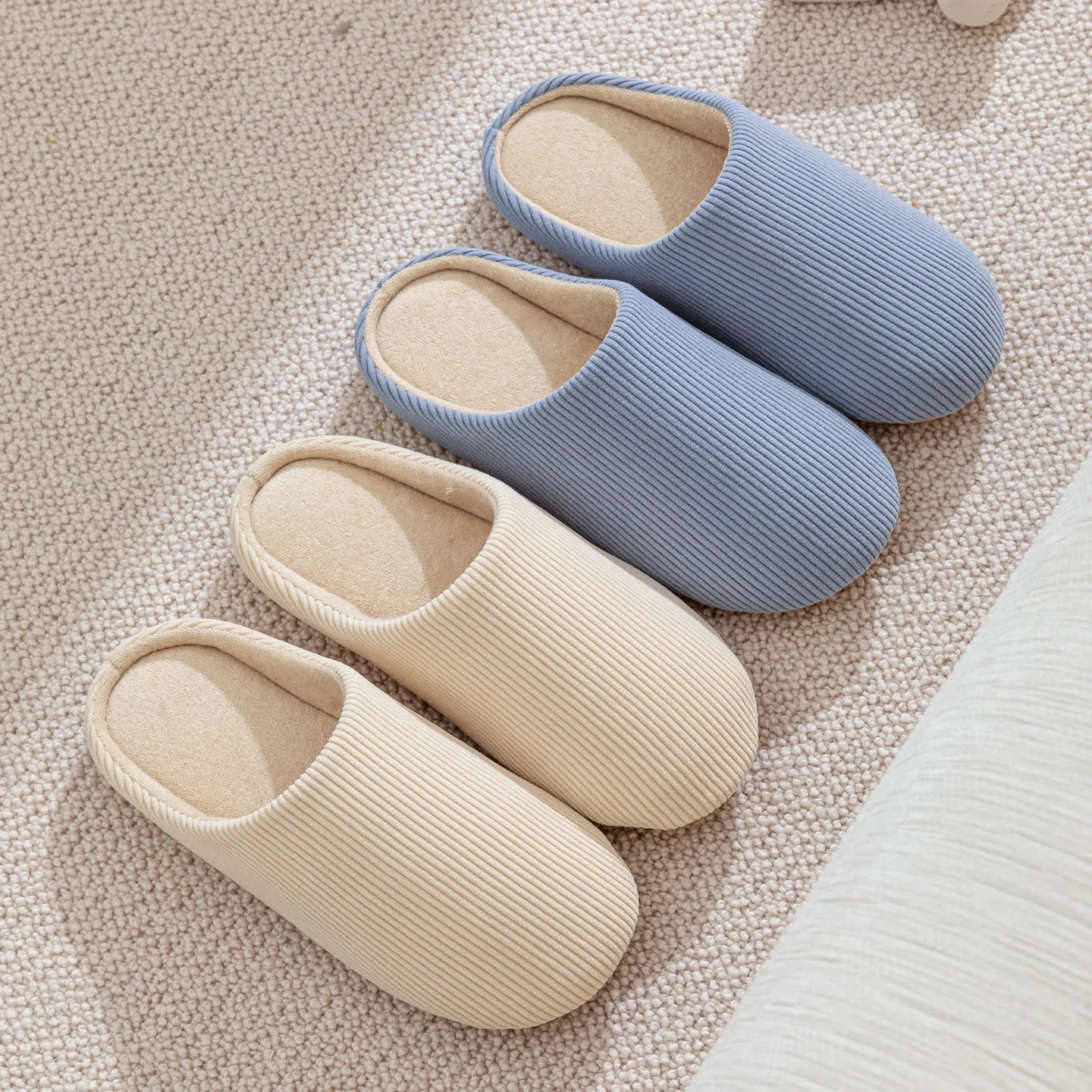 Solid Color Indoor Slippers für Frauen – rutschfest & gemütlich
