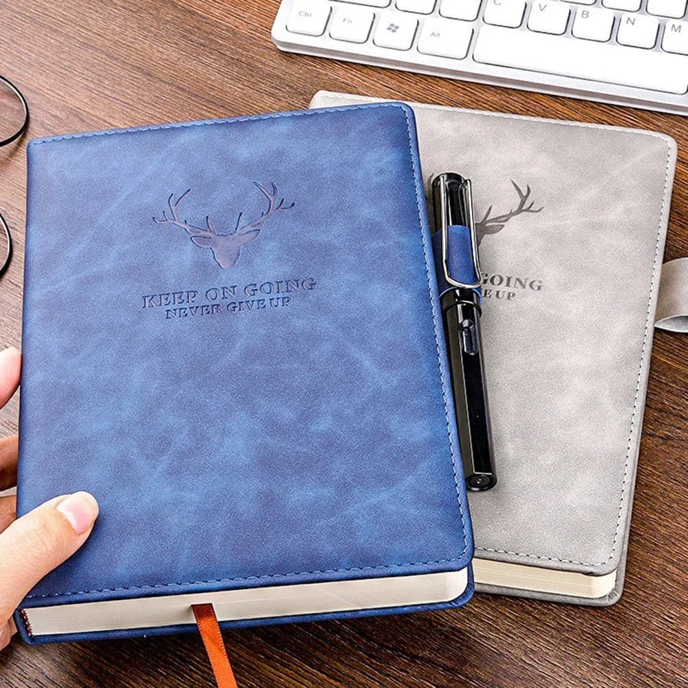 A5 Leder Notizbuch mit Hülle Softcover Lesezeichen für Business & Meetings