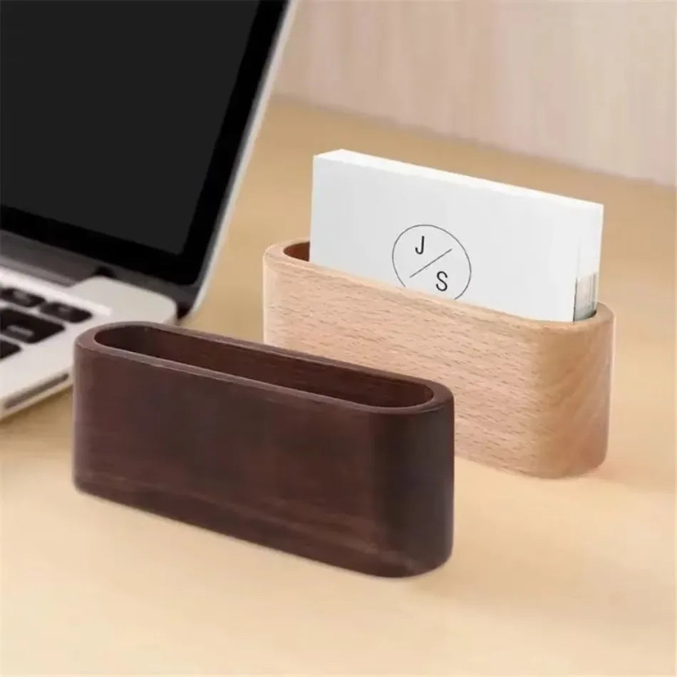 Visitenkartenbox aus Holz großer Desktop Organizer mit Displayfunktion
