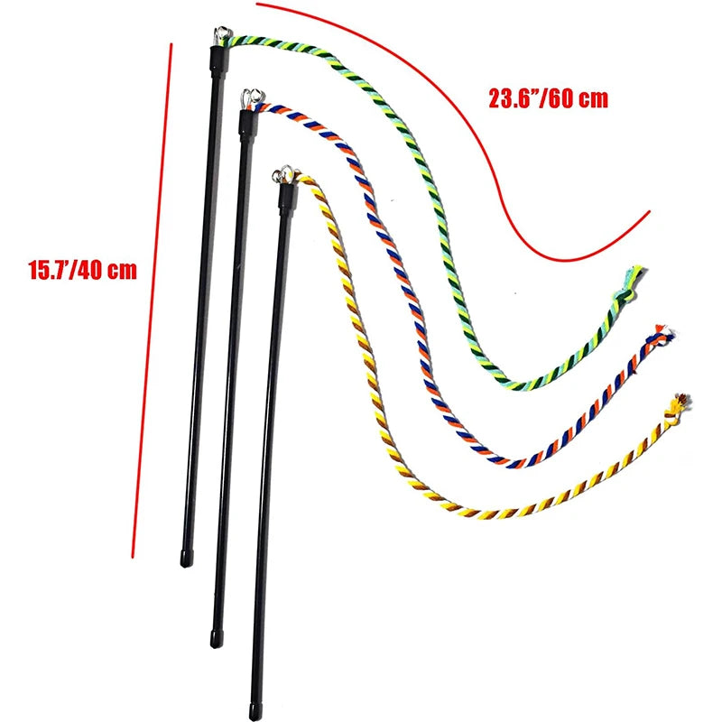 Interaktiver Katzen Teasing-Stab mit Seil – Kauen Verfolgen Spielspaß