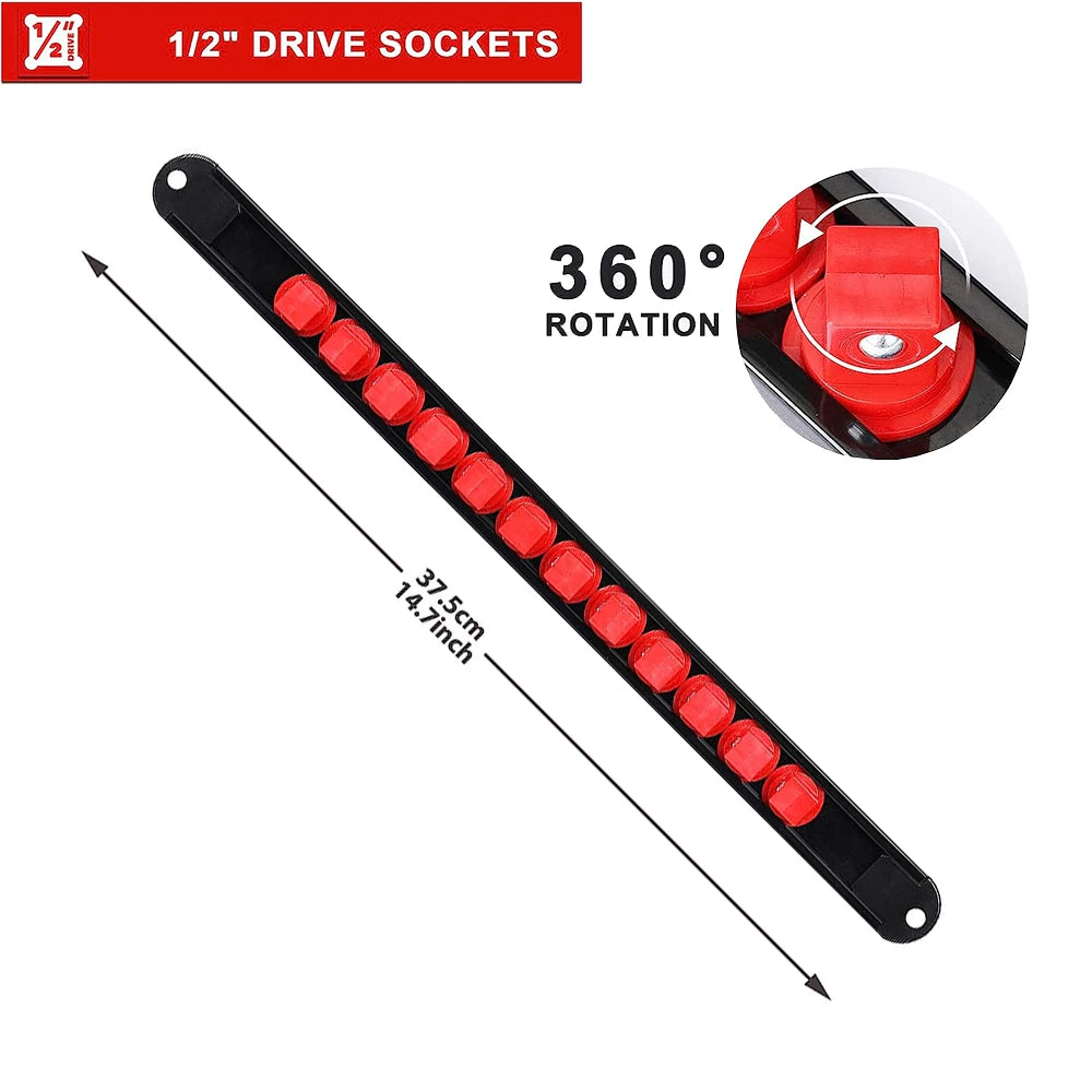 360° Drehbarer ABS Sockel Organizer mit 1/4, 3/8 und 1/2 Zoll Halter