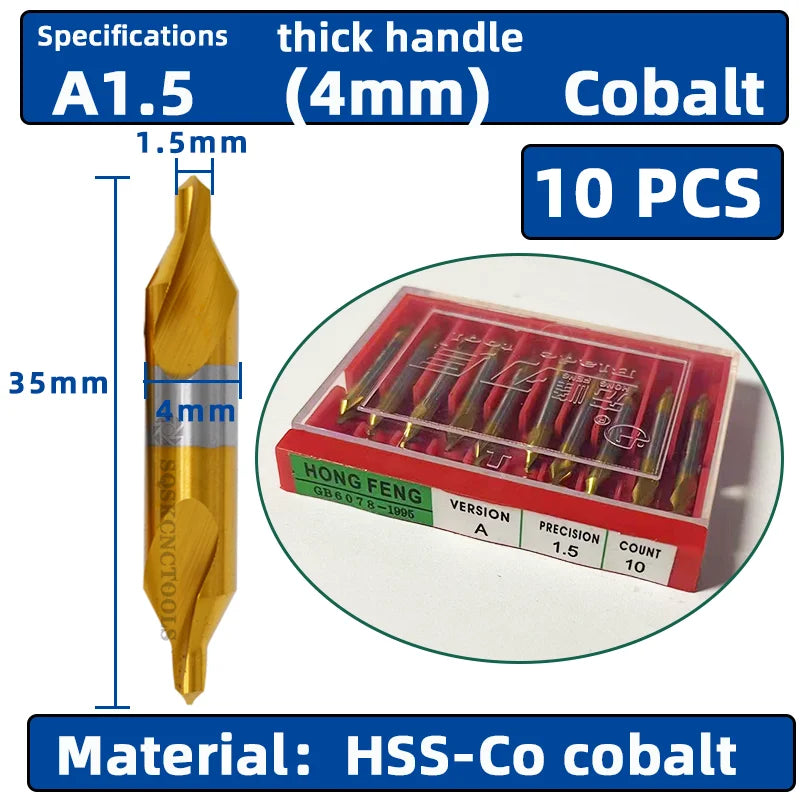 HSS Zentrierbohrer-Set 6-tlg. für präzise Metallbohrungen (1,0-5,0mm)