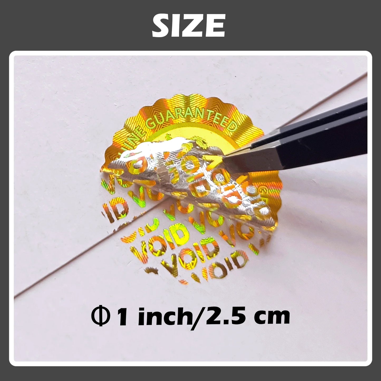 Manipulationssicherer Sicherheits Hologramm Aufkleber mit Spitzenrand