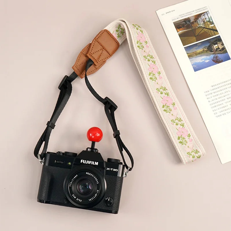 Breiter Vintage Kameragurt mit Blumenmuster für DSLR Kompatibel