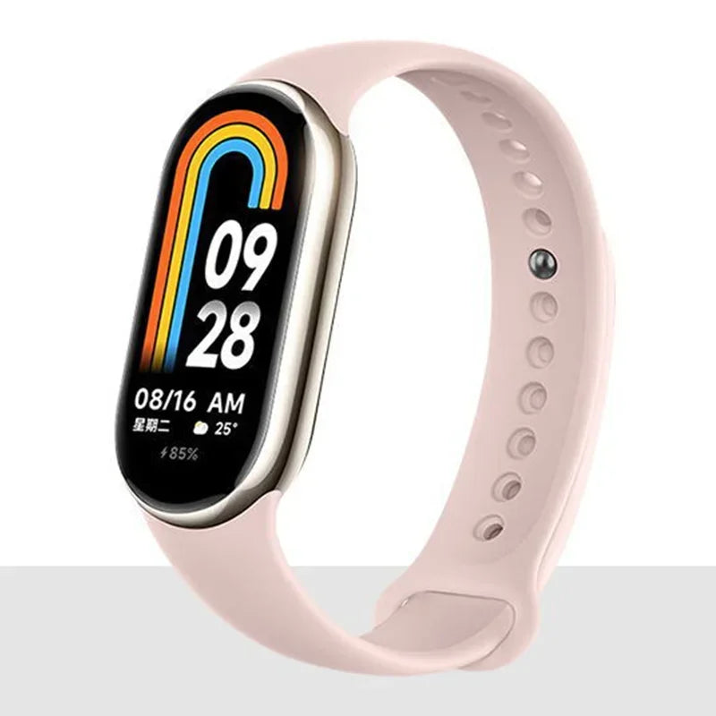 Atmungsaktives Silikon-Sportarmband kompatibel mit Mi Band 8 NFC