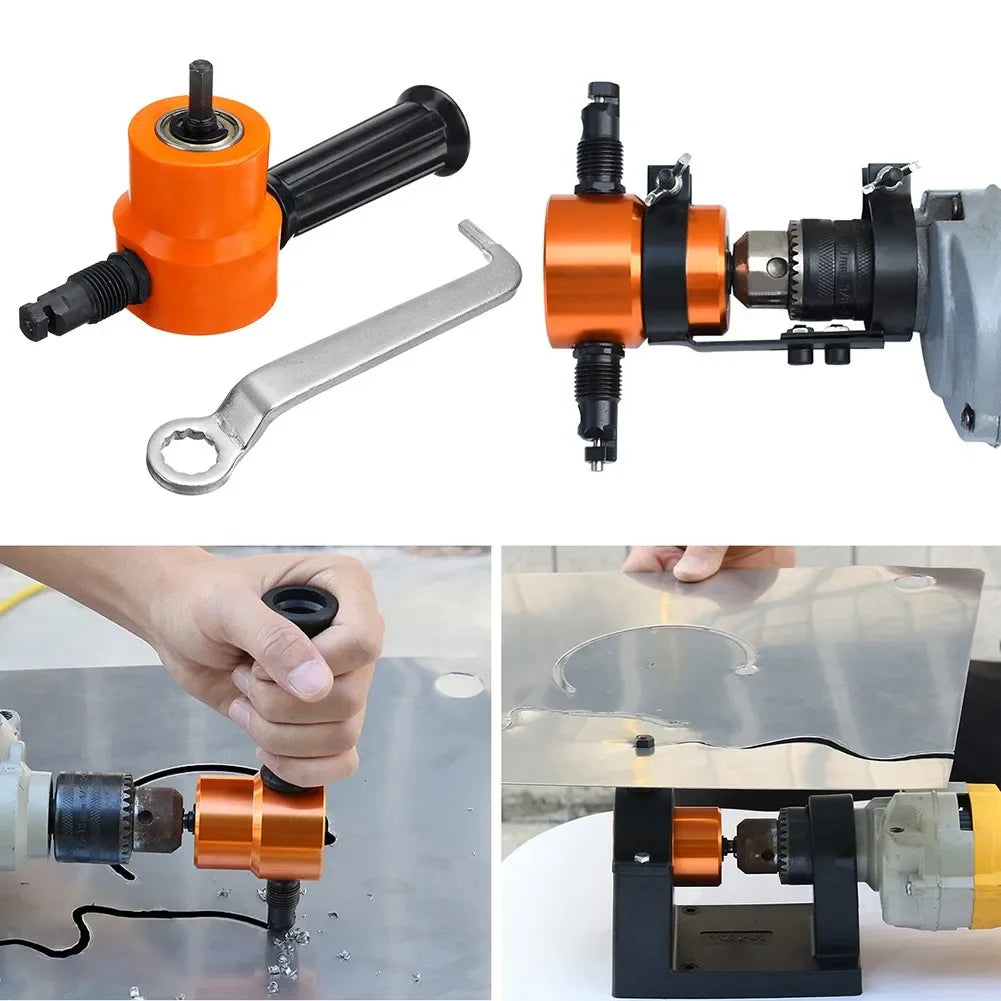 Elektrischer doppelseitiger Blechschneider mit Stanz- und Schneidefunktion