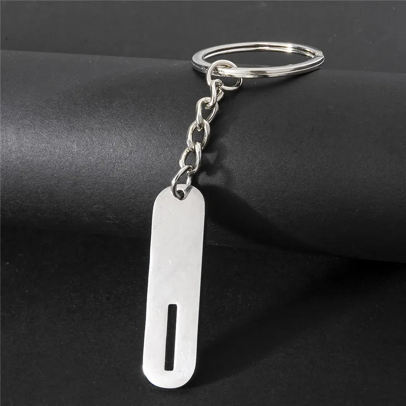 Edelstahl A-Z Buchstaben Schlüsselanhänger Metall Charm Unisex Geschenk