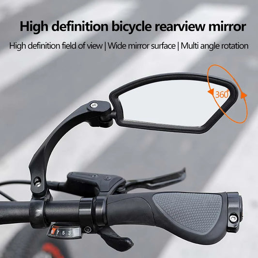 360° drehbarer Fahrrad Rückspiegel mit großem Sichtfeld und Reflektor