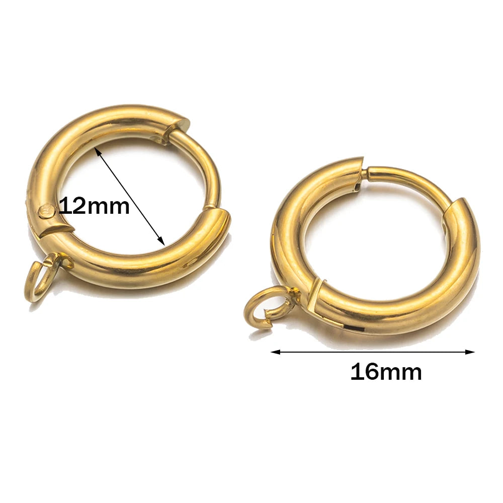 10er Set Edelstahl-Ohrringhaken mit Schlaufe für DIY-Schmuck