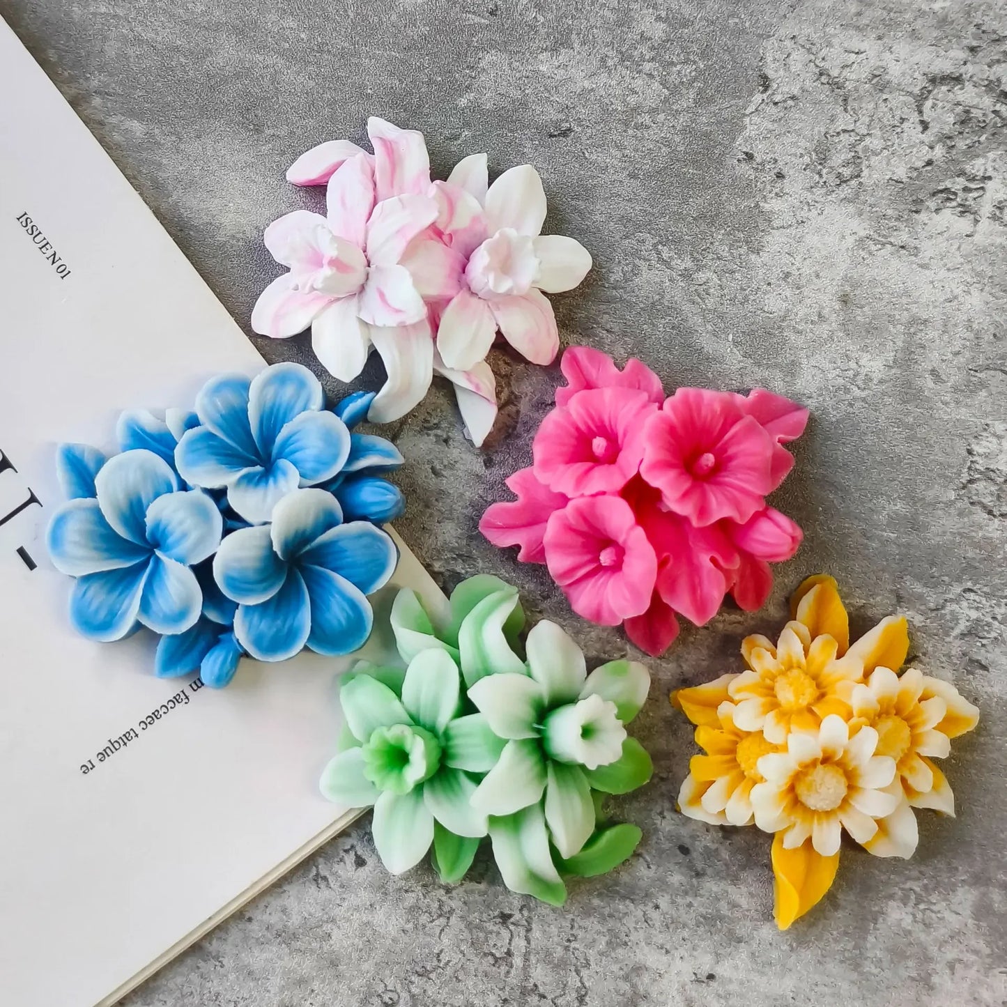 Blumen-Silikonform für DIY-Arbeiten mit Aromatherapie, Kerzen und Kunstharz