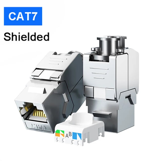 Abgeschirmte RJ45 Keystone Buchse Cat6a Cat7 Cat8 Zinklegierung Modul