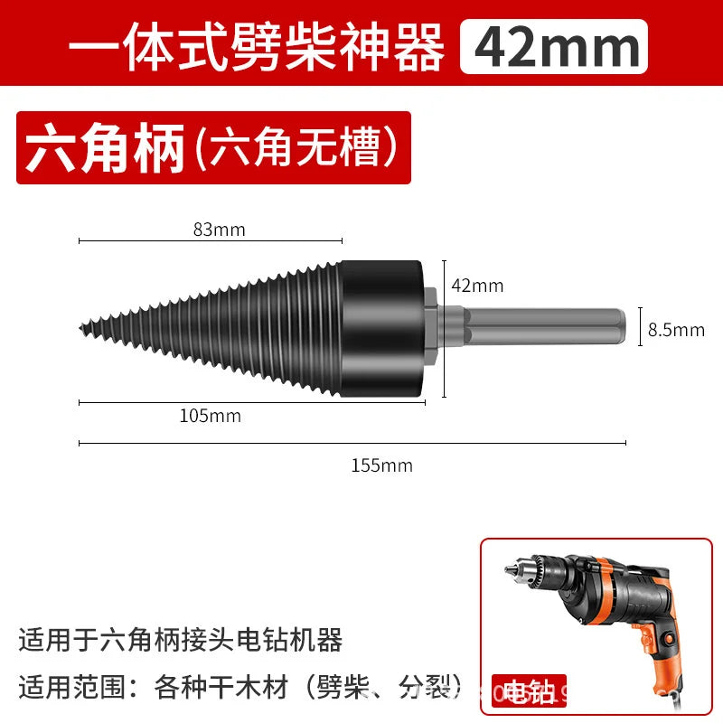 32/42mm Holzspalter Bohrer Kegel Bit für Hammerbohrer Brennholz Spalten
