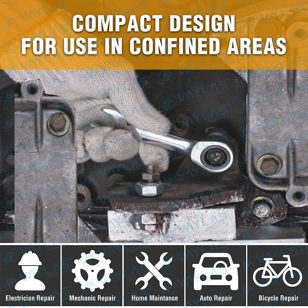 Mini Ratsche Werkzeug 6 19 mm mit doppeltem Ende und Flex Kopf