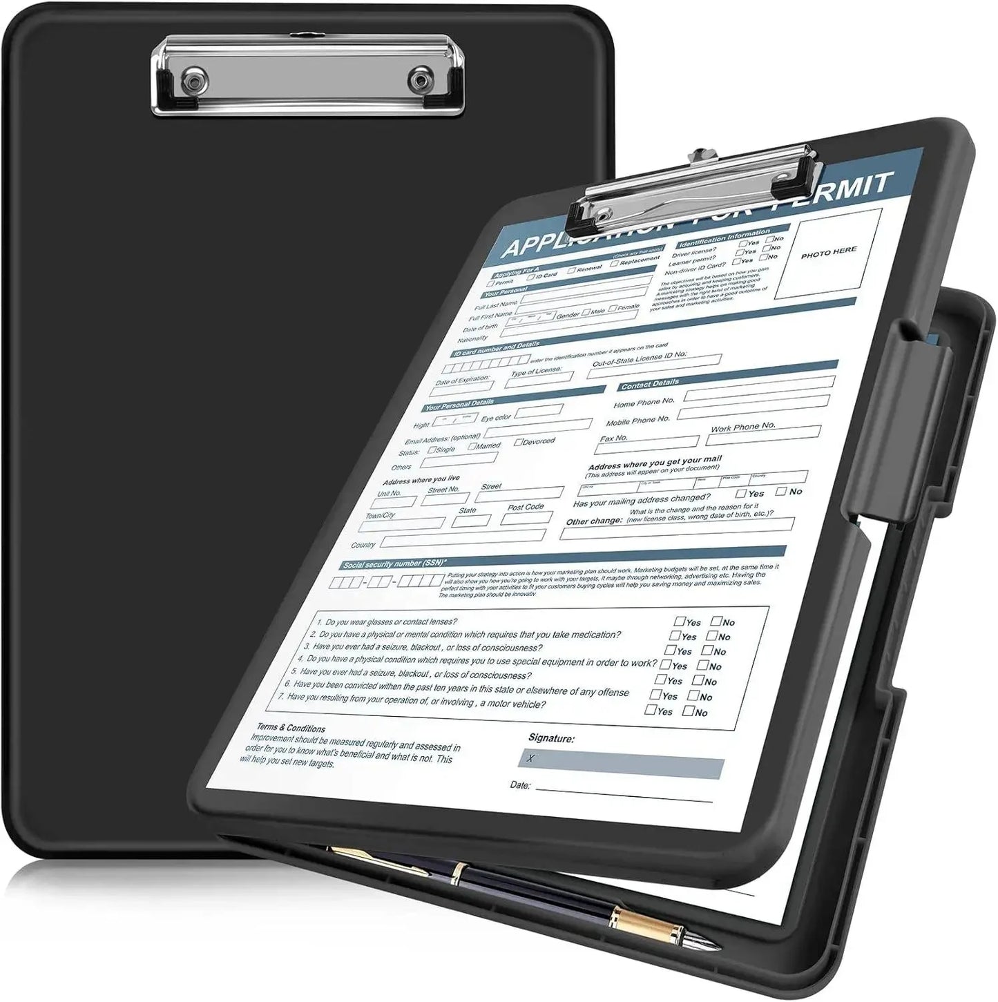 A4 Schreibtafel Clip Box aus Kunststoff mit Stiftschlitz und Faltfunktion