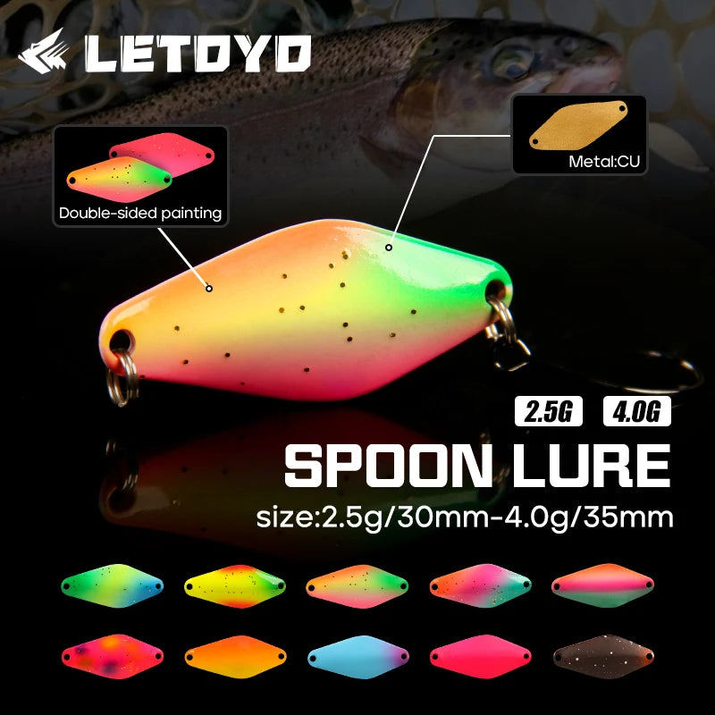 LETOYO UV Leuchtender Löffel Köder Rhombus 2,5g bis 4g für Forelle und Barsch-Yabubest - Home & More