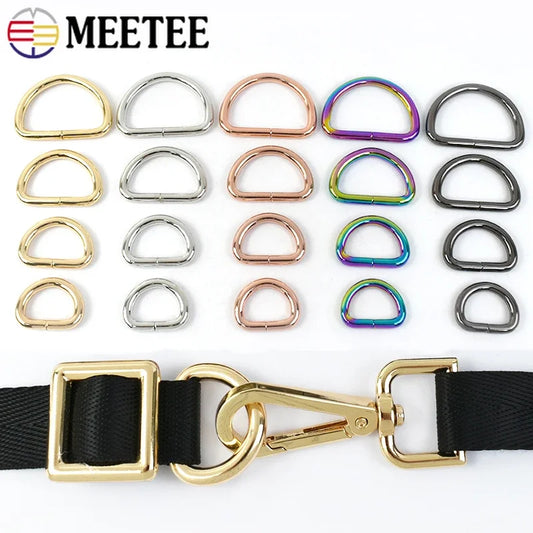 10x Metall D-Ringe 13-50 mm Goldfarbener Verbindungsring für Taschen Gürtel