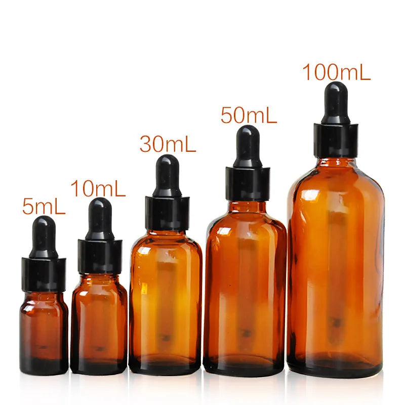 Nachfüllflaschen aus bernsteinfarbenem Glas mit Tropfer für Aromatherapie und Pflege-Yabubest - Home & More