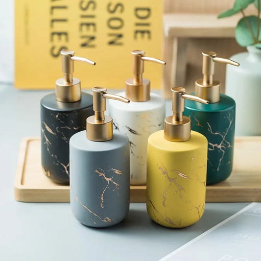 Keramik Flüssigseifenspender mit Marmor Muster für Bad und Küche