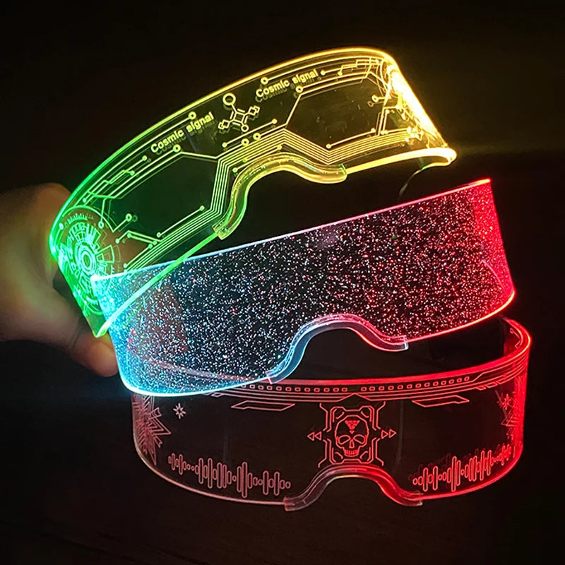 Leuchtende LED Partybrille aus Acryl mit Farbwechsel für Feste
